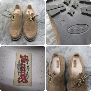 Stockerpoint Shoes Mens 9 Brown Suede Leather Loafer‎ Lace Up Round Toe Casual